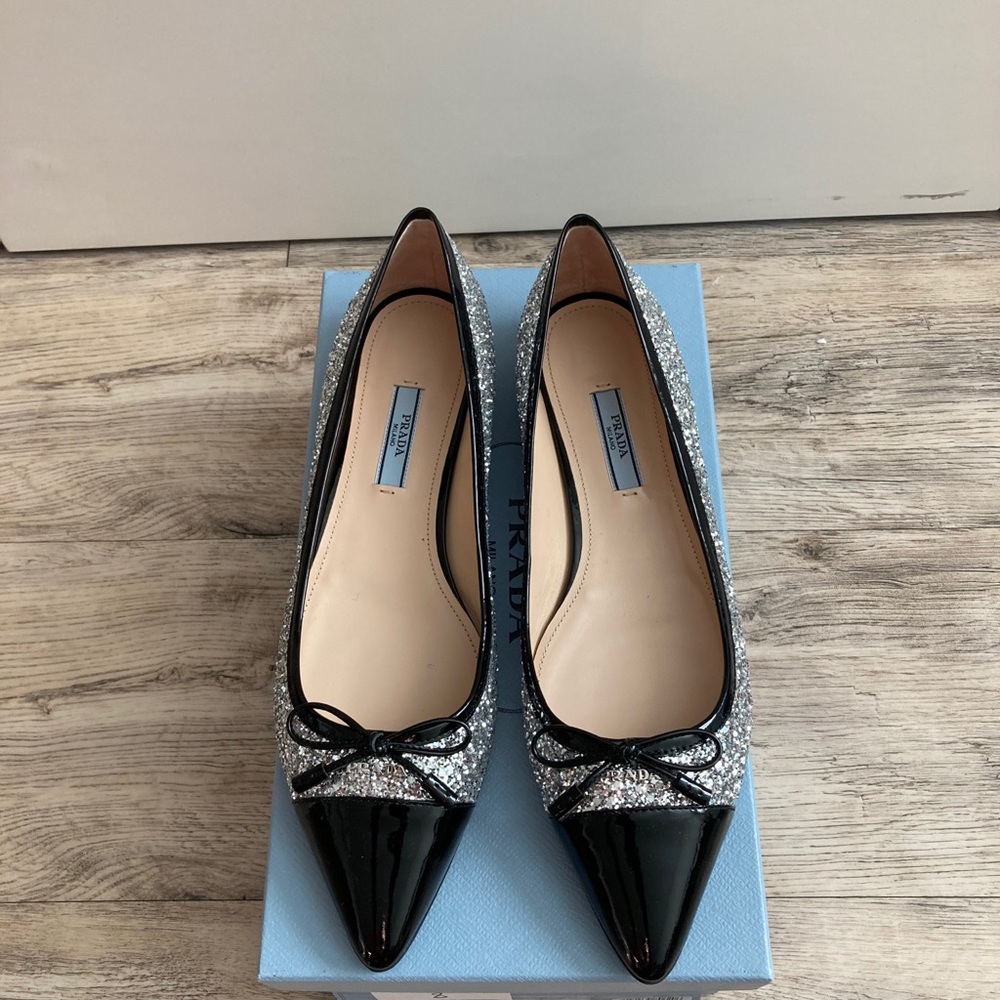 NEW Prada Captoe Glitter Ballerina